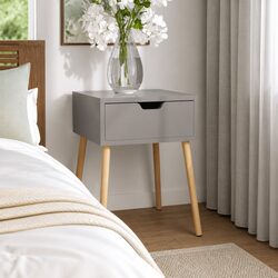 Stylish Grey Bedside Cabinet 40x40x56 cm Engineered Wood