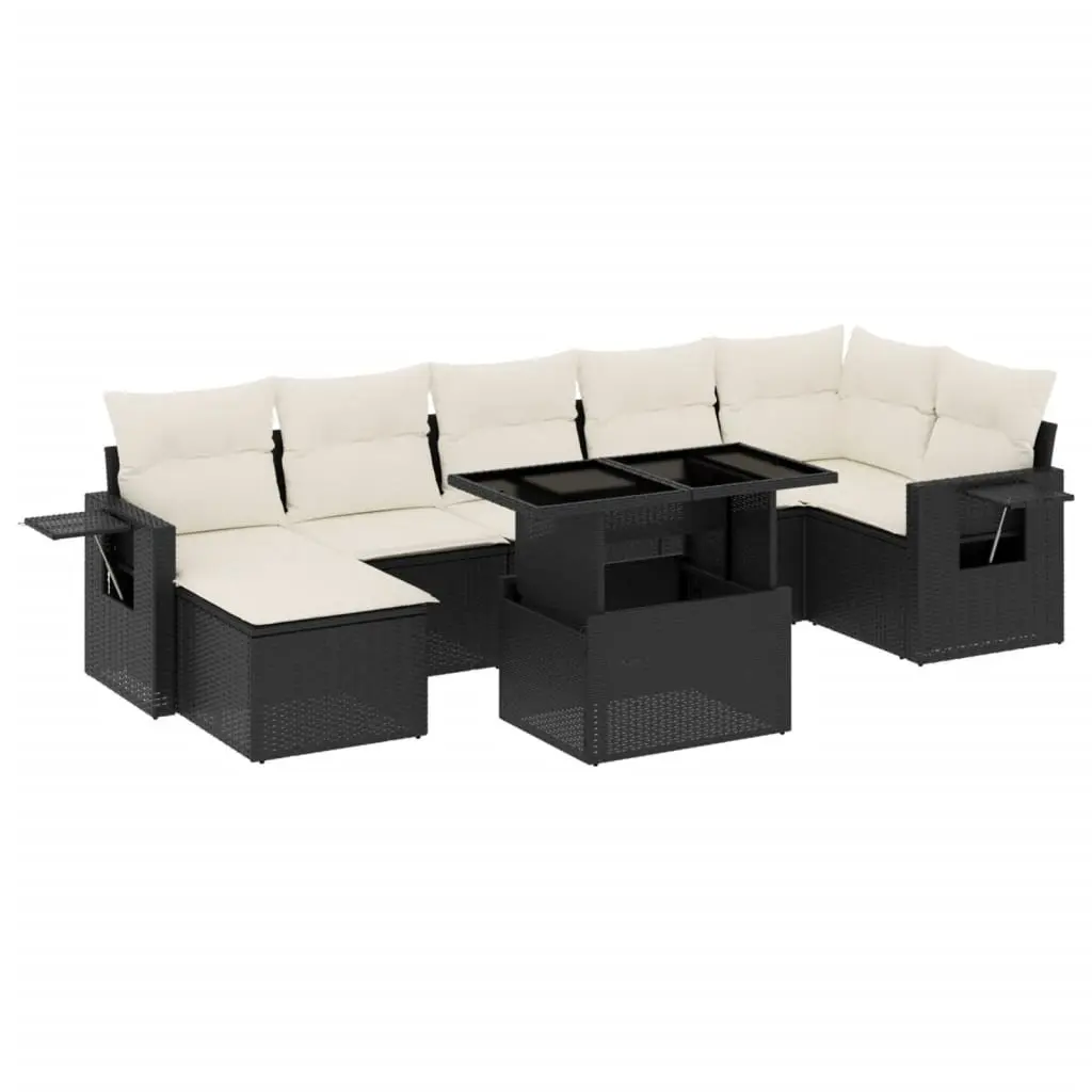8-Piece Modular Outdoor Rattan Sofa Set with Cushions