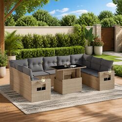 10-Piece Modular Garden Sofa Set for Outdoor Use