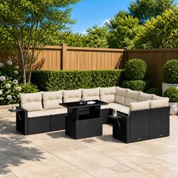 Stylish 10 Piece Garden Sofa Set with Cushions
