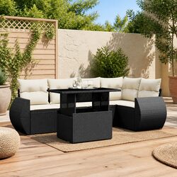 Premium 6 Piece Garden Sofa Set with Adjustable Table