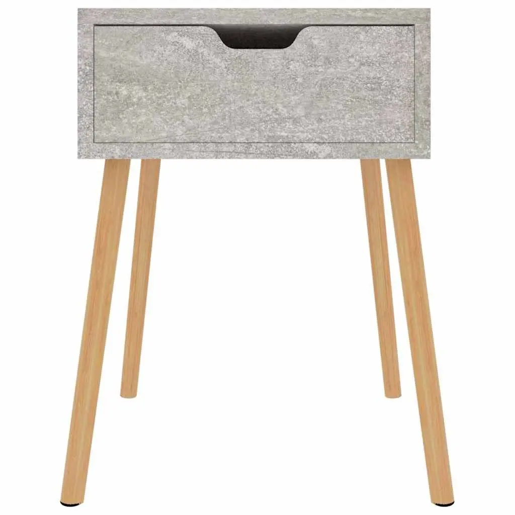 Grey Engineered Wood Bedside Cabinets Set of 2