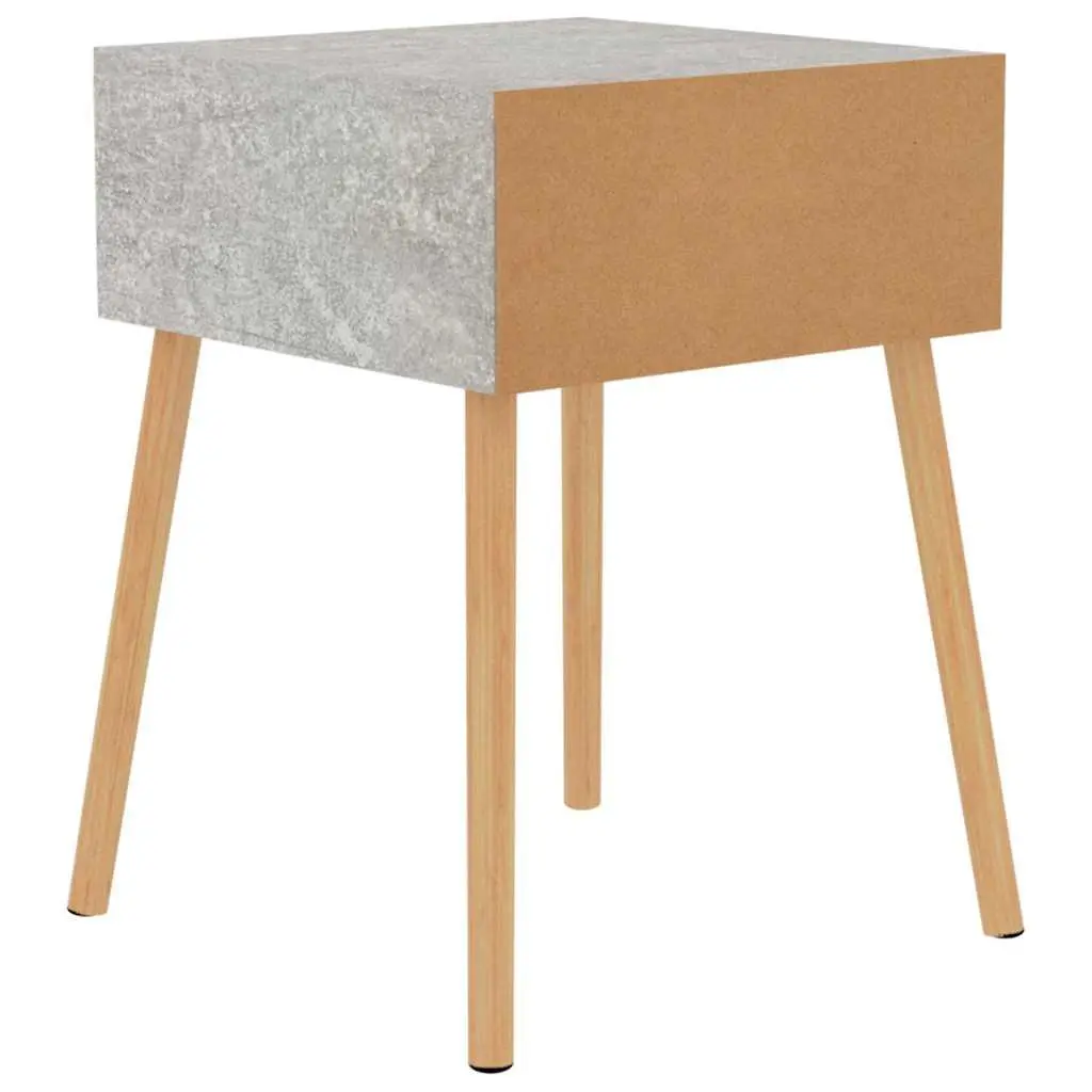 Grey Engineered Wood Bedside Cabinets Set of 2