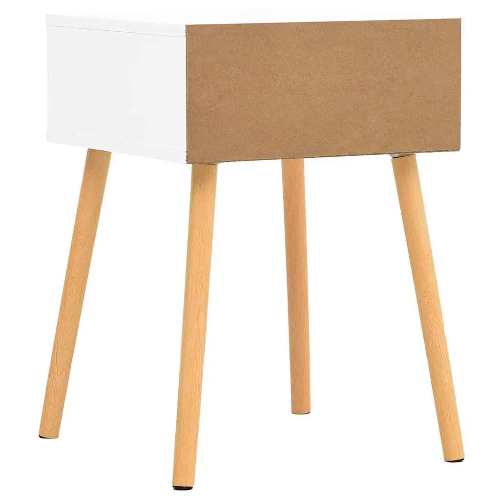 White Sonoma Oak Engineered Wood Nightstand