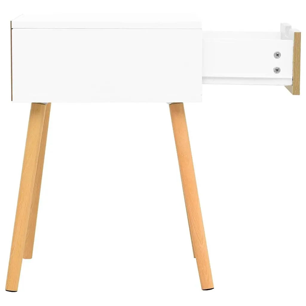 White Sonoma Oak Engineered Wood Nightstand