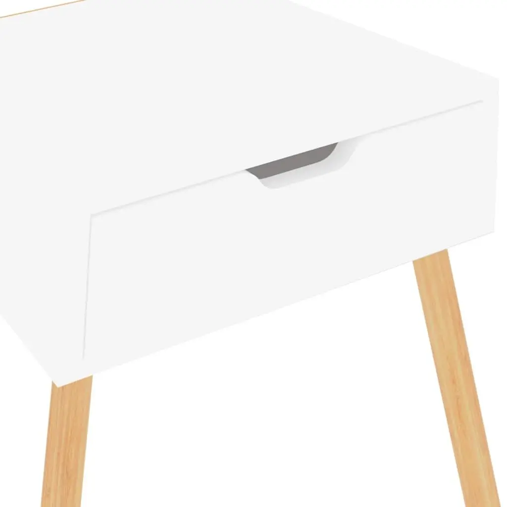 Bedside Cabinets 2 Pieces White High Gloss Storage Table Drawer Bedroom