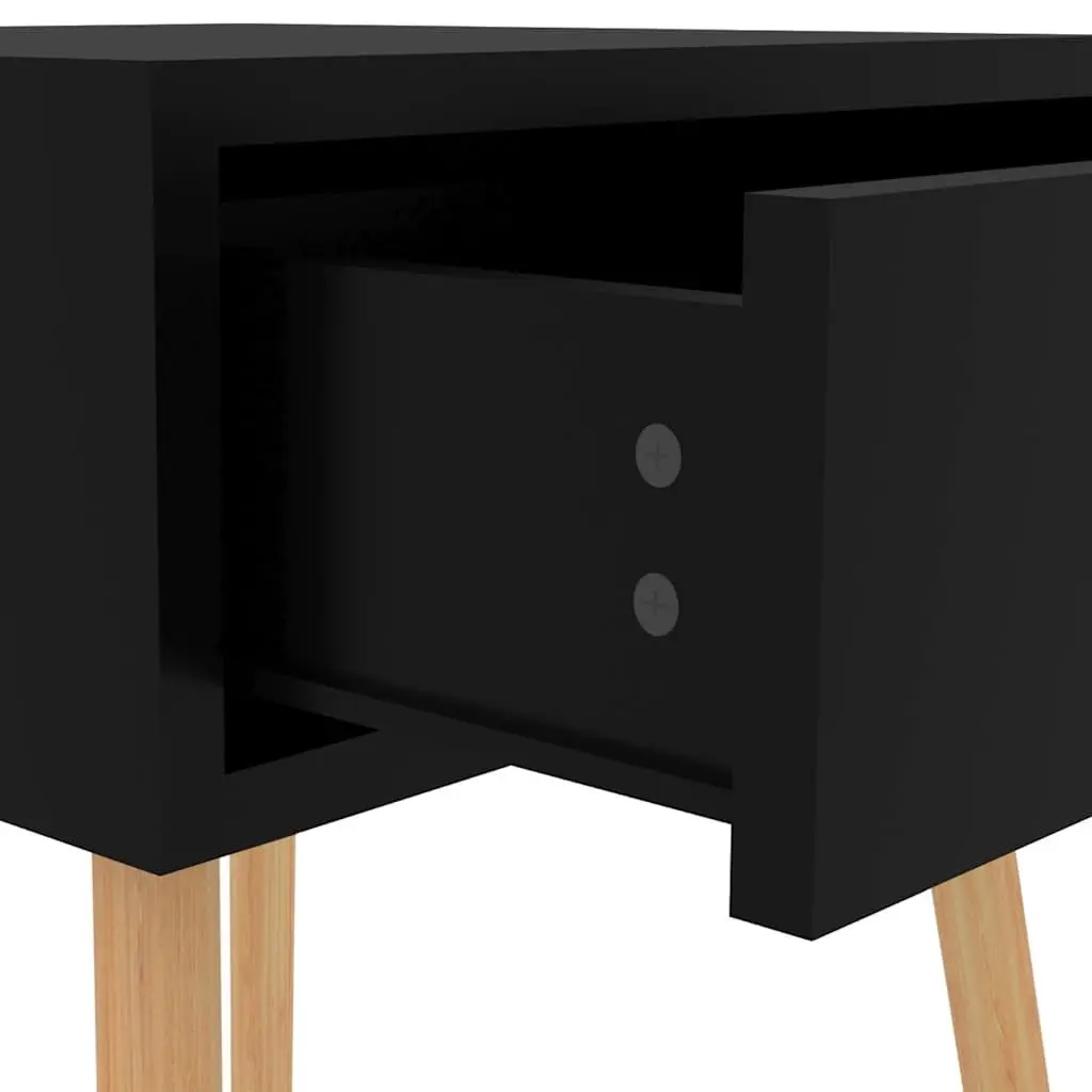 High Gloss Black Bedside Cabinet with Drawer, 40x40x56cm