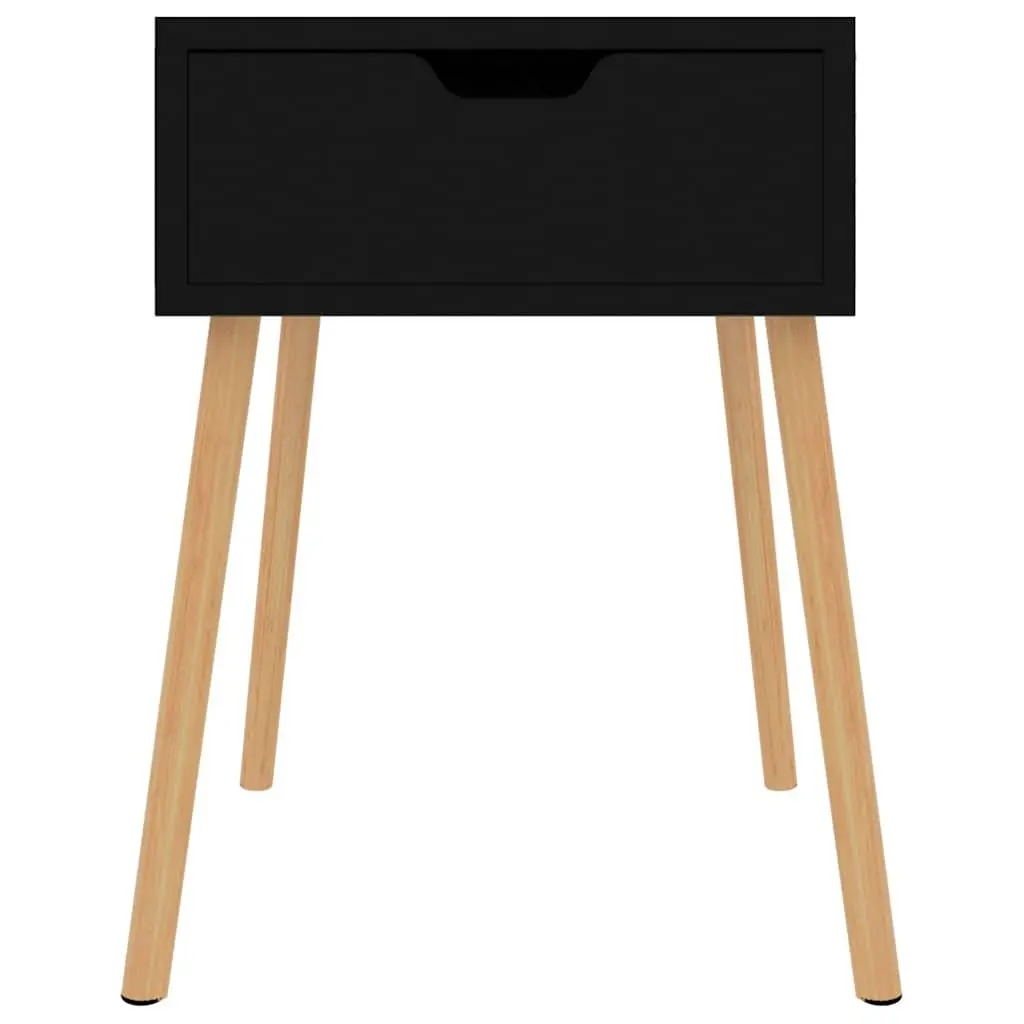 Bedside Cabinets 2 Pieces High Gloss Black Modern Side Table Storage Nightstand