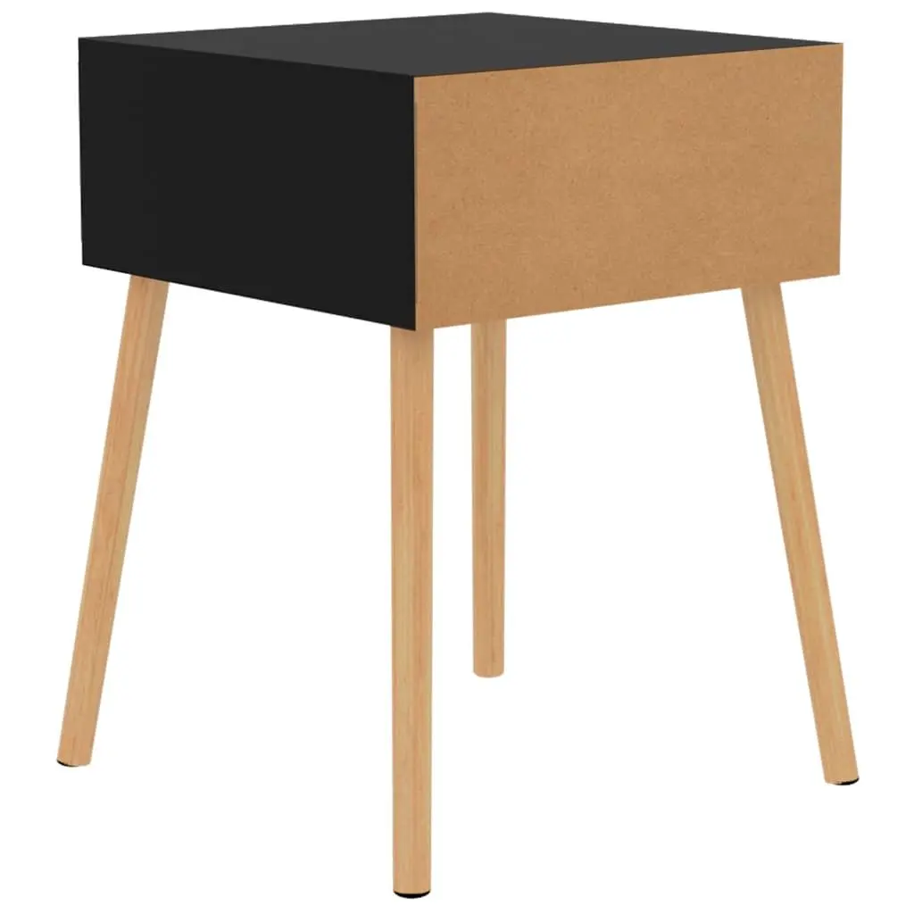 Bedside Cabinets 2 Pieces High Gloss Black Modern Side Table Storage Nightstand