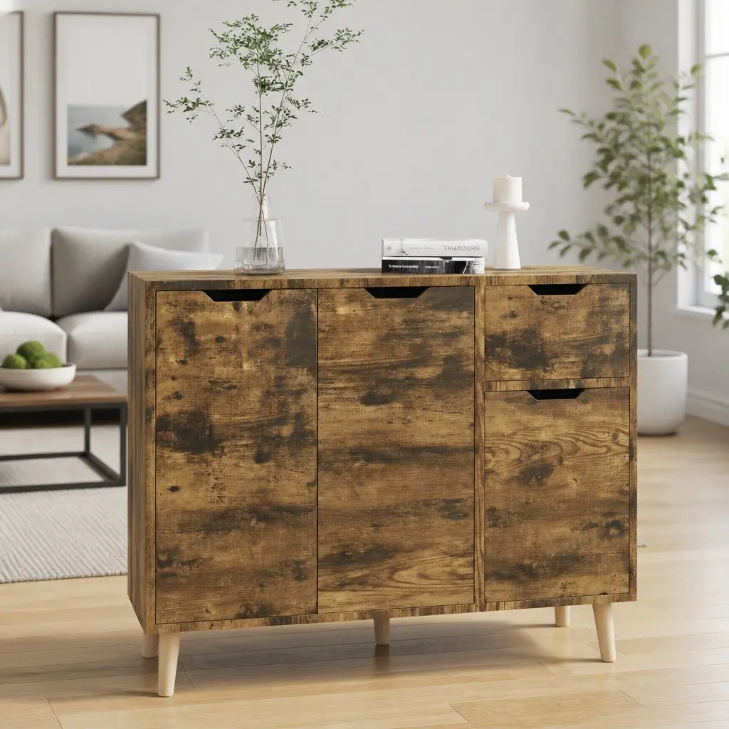 Brown Sideboard Storage Cabinet for Living Room