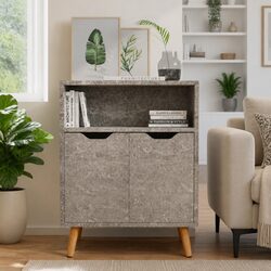 Grey Engineered Wood Sideboard Storage Cabinet