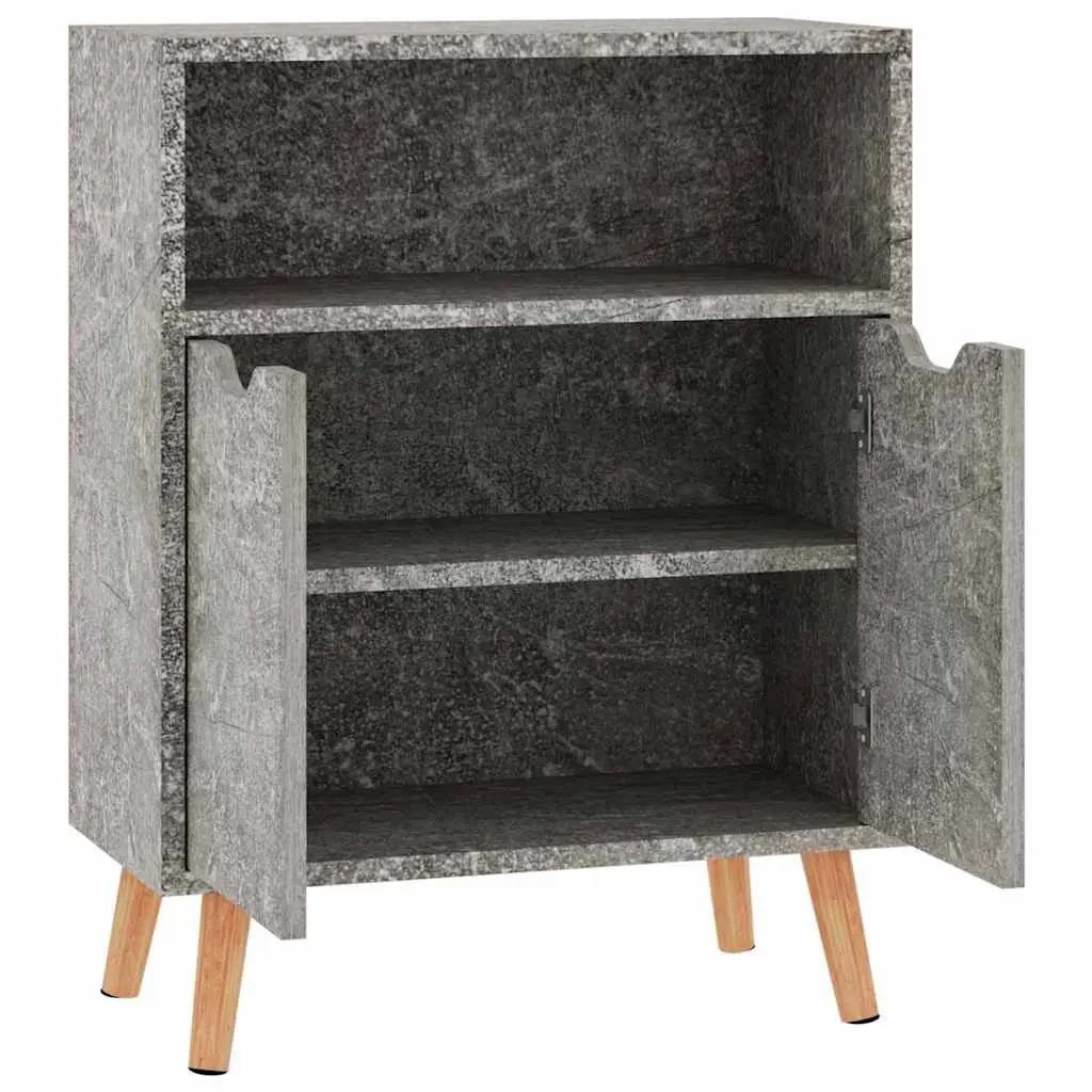 Grey Engineered Wood Sideboard Storage Cabinet