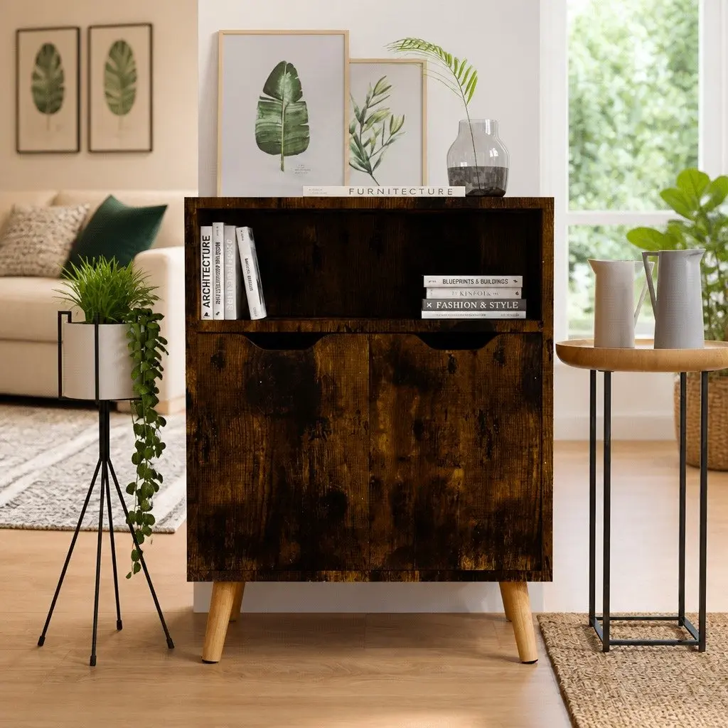 Brown Engineered Wood Sideboard Storage Cabinet