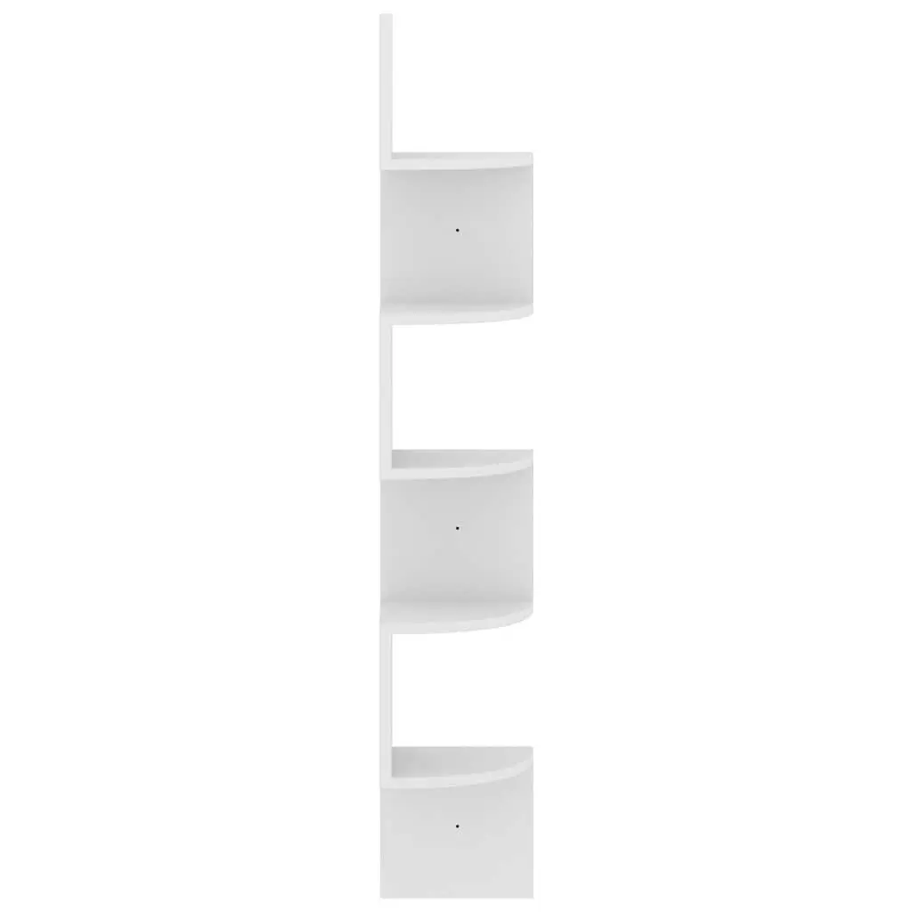 Wall Corner Shelf Engineered Wood 19x19x123cm White