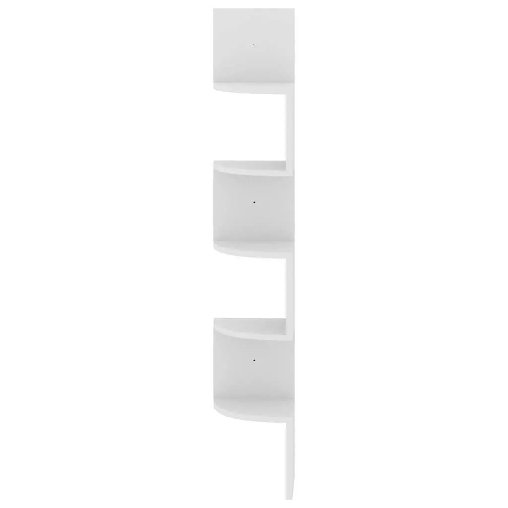 Wall Corner Shelf Engineered Wood 19x19x123cm White
