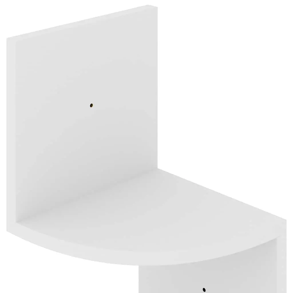 Wall Corner Shelf Engineered Wood 19x19x123cm White