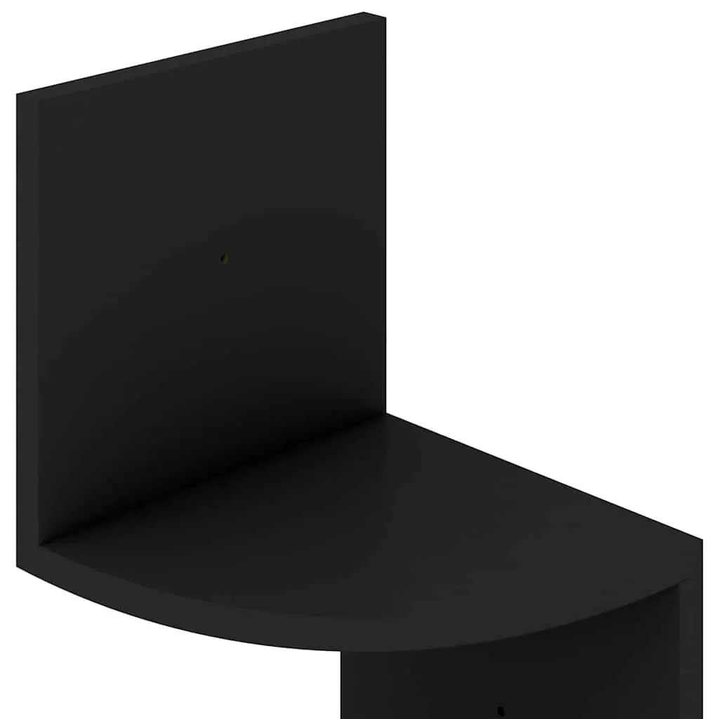 Wall Corner Shelf Engineered Wood 19x19x123 cm Black