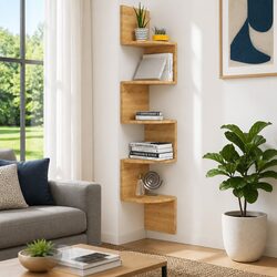 Brown Sonoma Oak Wall Corner Shelf - Durable Design