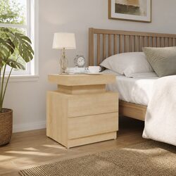 Sturdy Brown Engineered Wood Bedside Cabinet for Storage