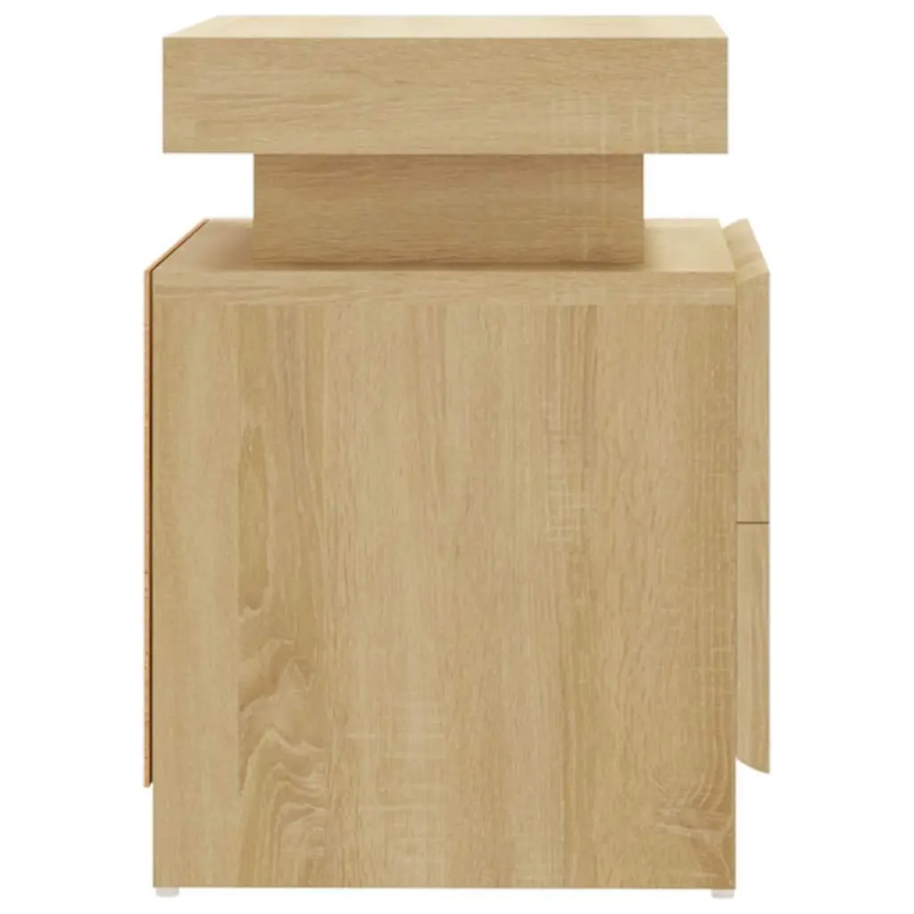 Brown Engineered Wood Bedside Cabinet for Storage
