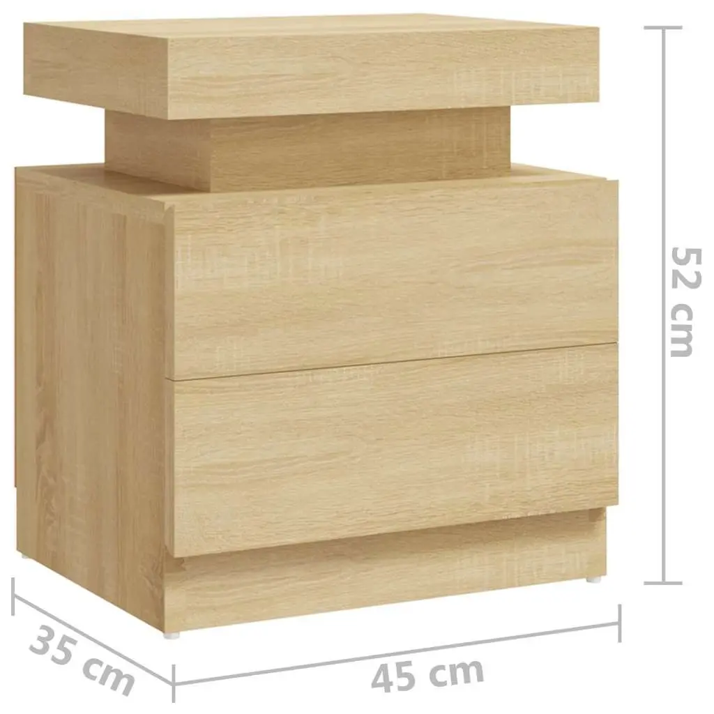 Brown Engineered Wood Bedside Cabinet for Storage