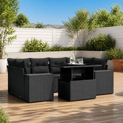 Sturdy 7 Piece Outdoor Patio Sofa Set with Cushions