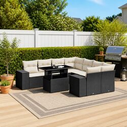 Premium 9 Piece Modular Rattan Outdoor Sofa Set