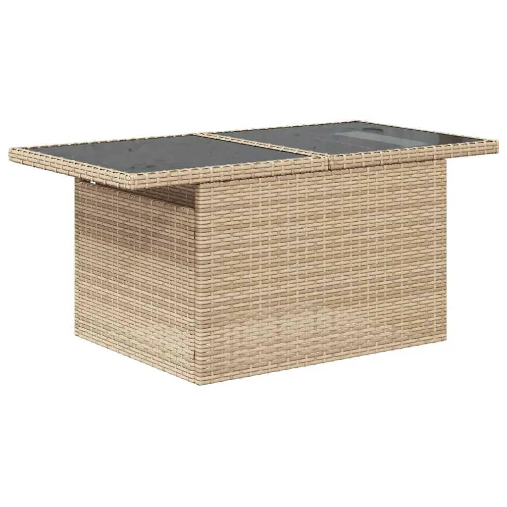 Beige Poly Rattan 6 Piece Garden Sofa Set with Cushions