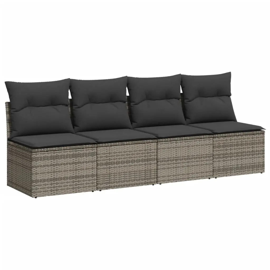 Garden Sofa Set Poly Rattan 10 Piece Outdoor Furniture Grey