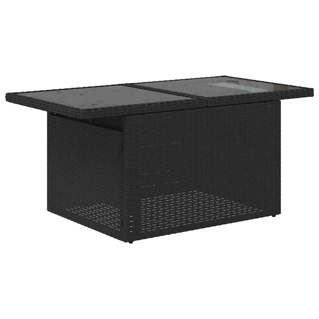 10 Piece Garden Sofa Set in Black Poly Rattan