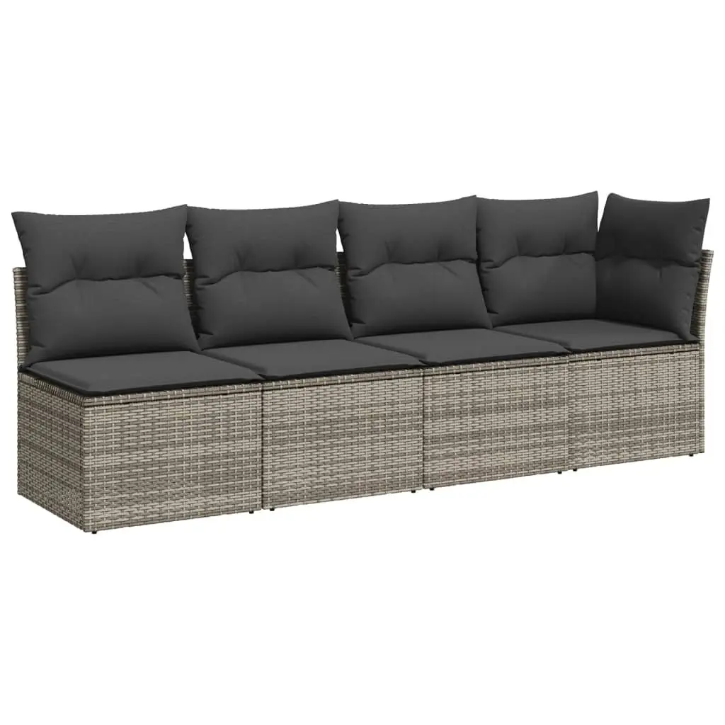 Garden Sofa Set PE Rattan 11 Piece Modular Outdoor Furniture Grey