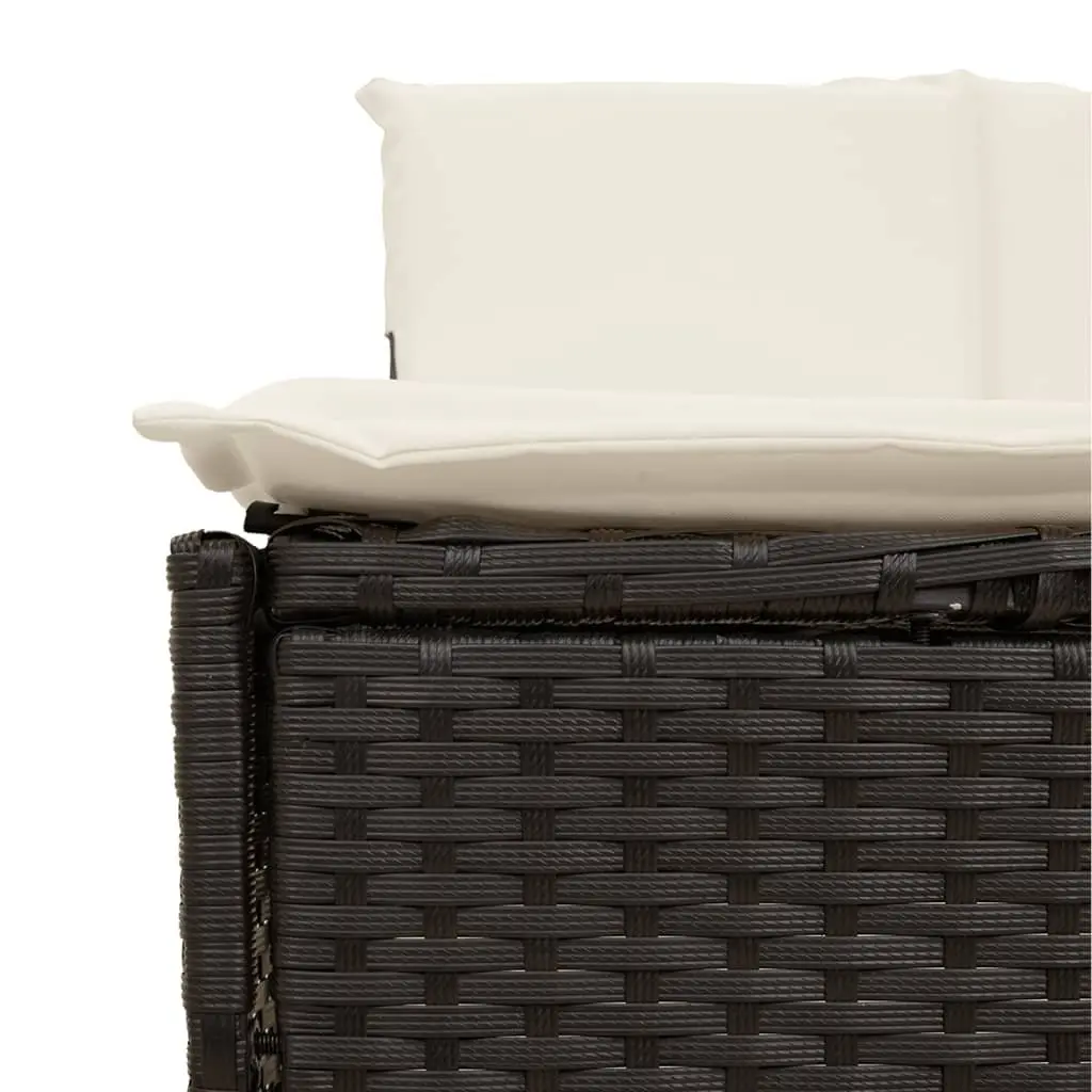 Black PE Rattan and Acacia Wood Hot Tub Surround