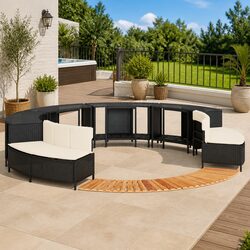 Durable Hot Tub Surround with Storage Black Rattan Bench