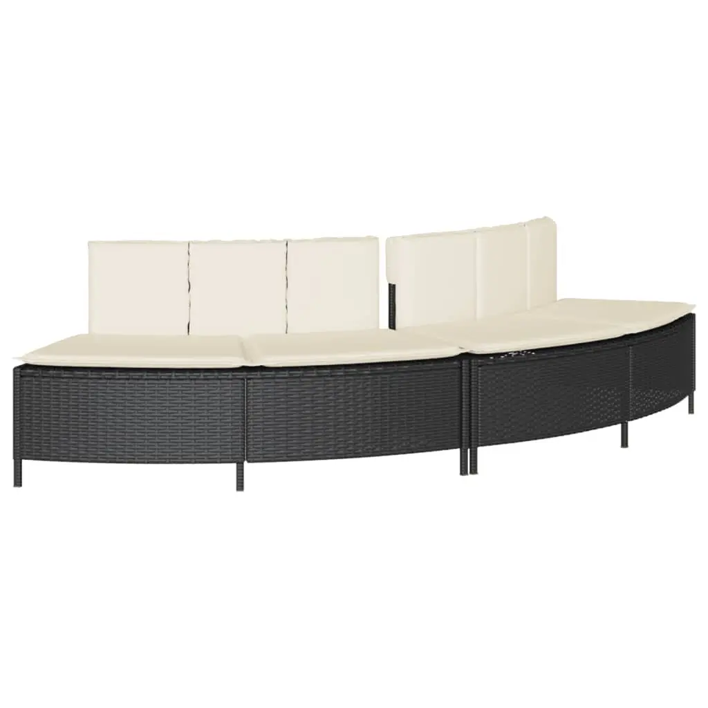 Hot Tub Surround with Storage Black Rattan Bench