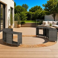 Stylish Hot Tub Surround with Acacia Wood Step Storage