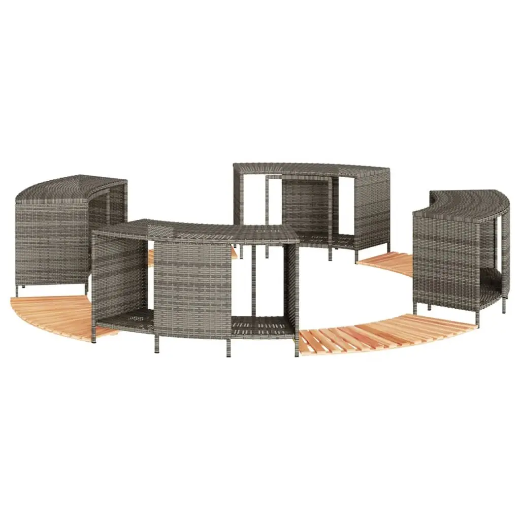 Hot Tub Surround with Storage and Step in Grey