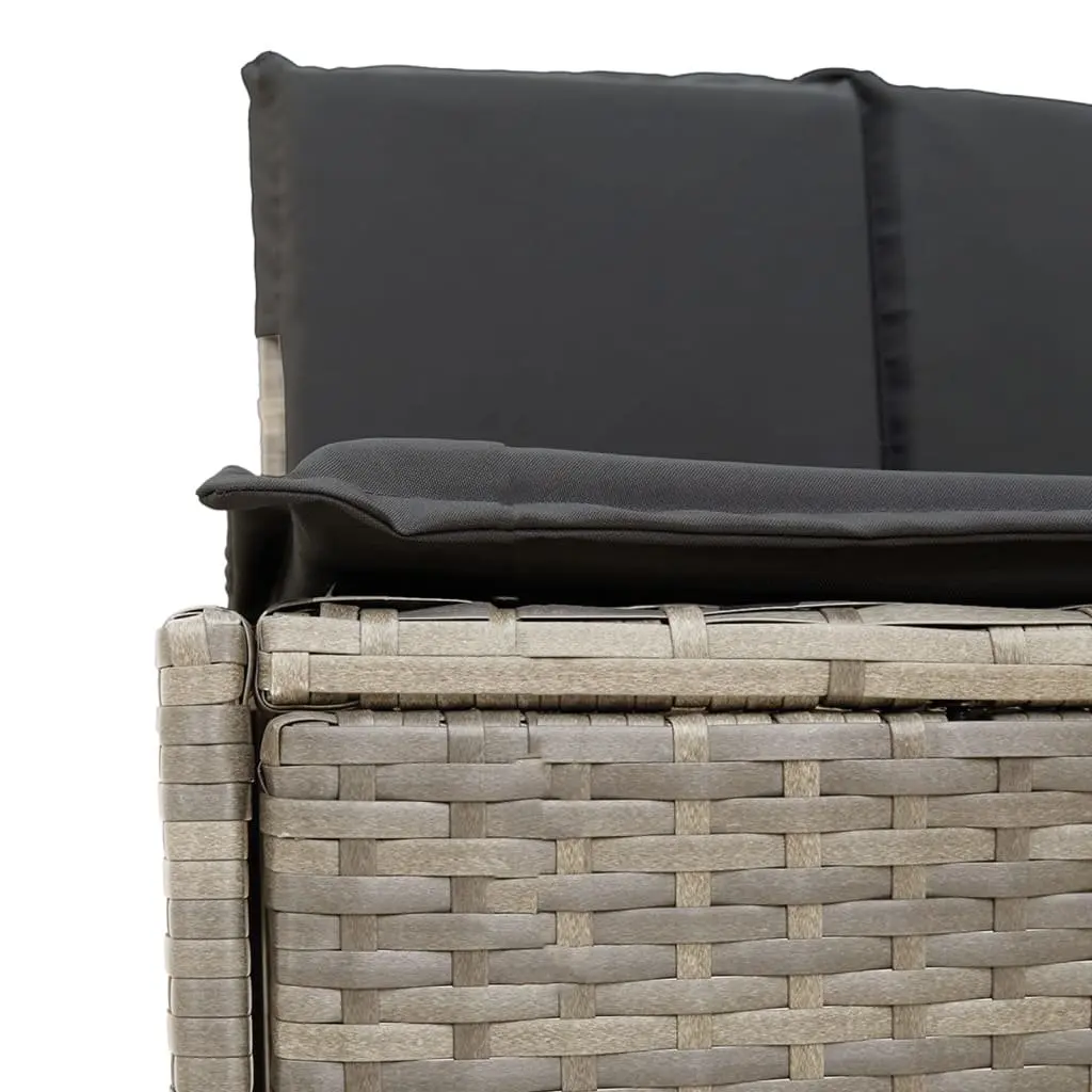 Hot Tub Surround PE Rattan Acacia Wood Storage Step Grey