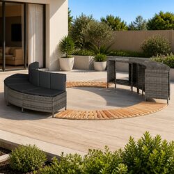 Durable Hot Tub Surround with Storage and Bench Grey