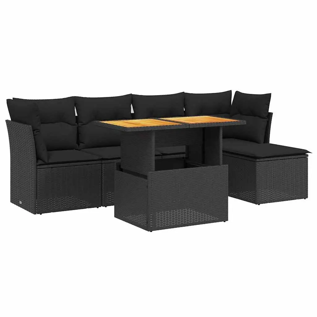 6-Piece Modular Patio Lounge Set with Adjustable Table