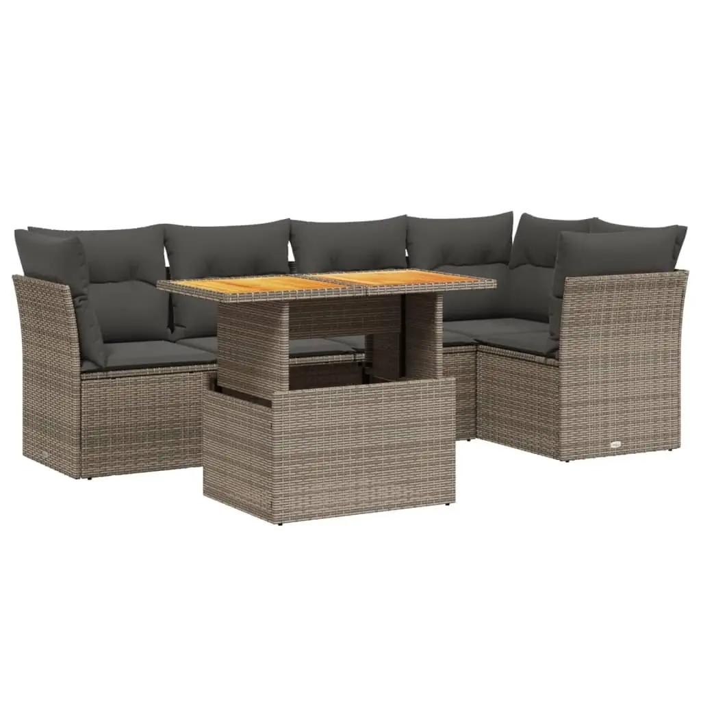 5 Piece Outdoor Grey Rattan Garden Sofa Set