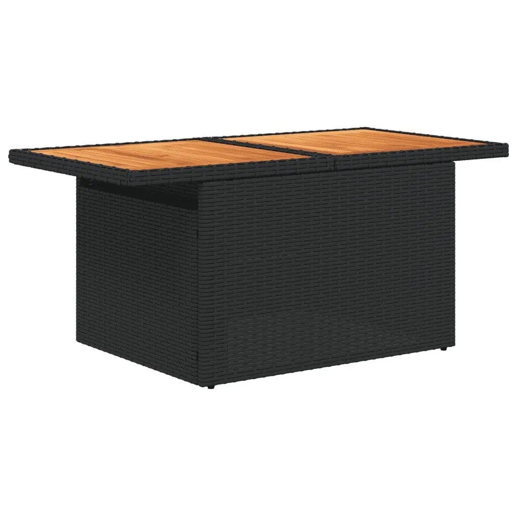 Modular 10 Piece Black Poly Rattan Garden Sofa Set