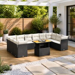 Durable 11 Piece Outdoor Patio Sofa Set with Cushions