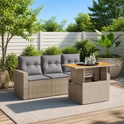 Premium 5-Piece Garden Sofa Set with Cushions in Beige