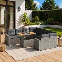 Durable 9 Piece Garden Sofa Set for Outdoor Comfort