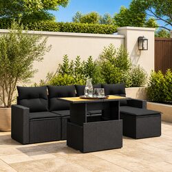 Durable 6 Piece Garden Sofa Set for Outdoor Use