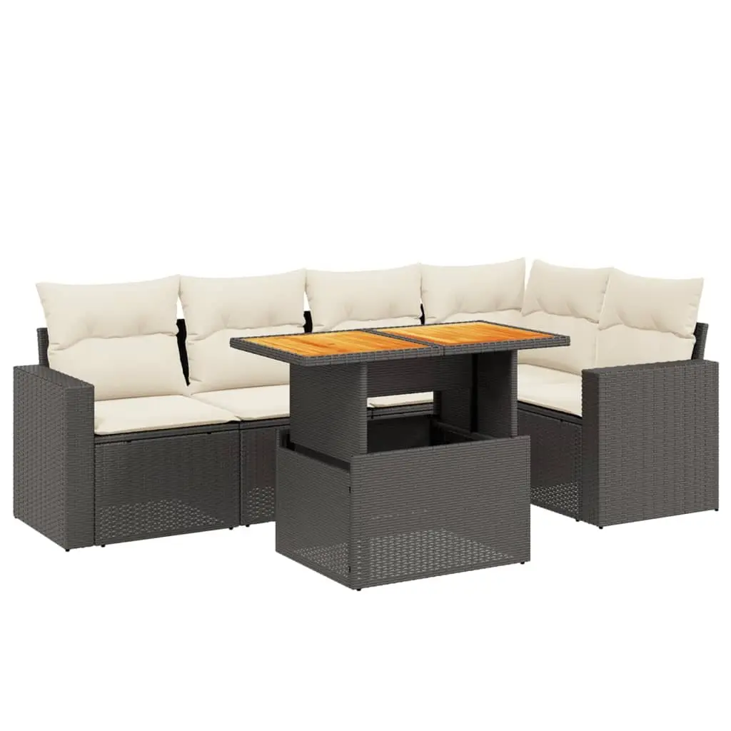 6 Piece Modular Outdoor Sofa Set with Adjustable Table