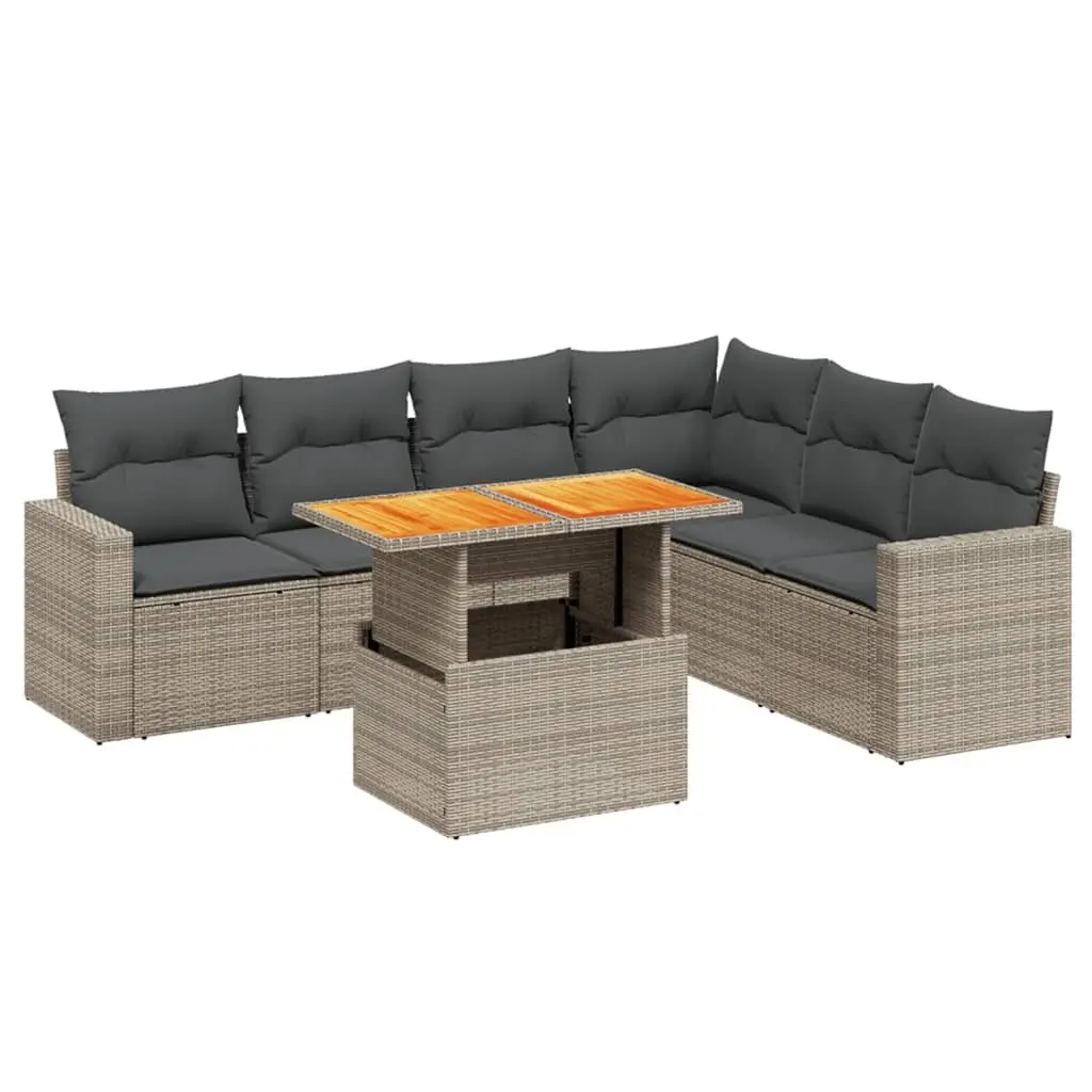 7 Piece Grey Modular Garden Sofa Set