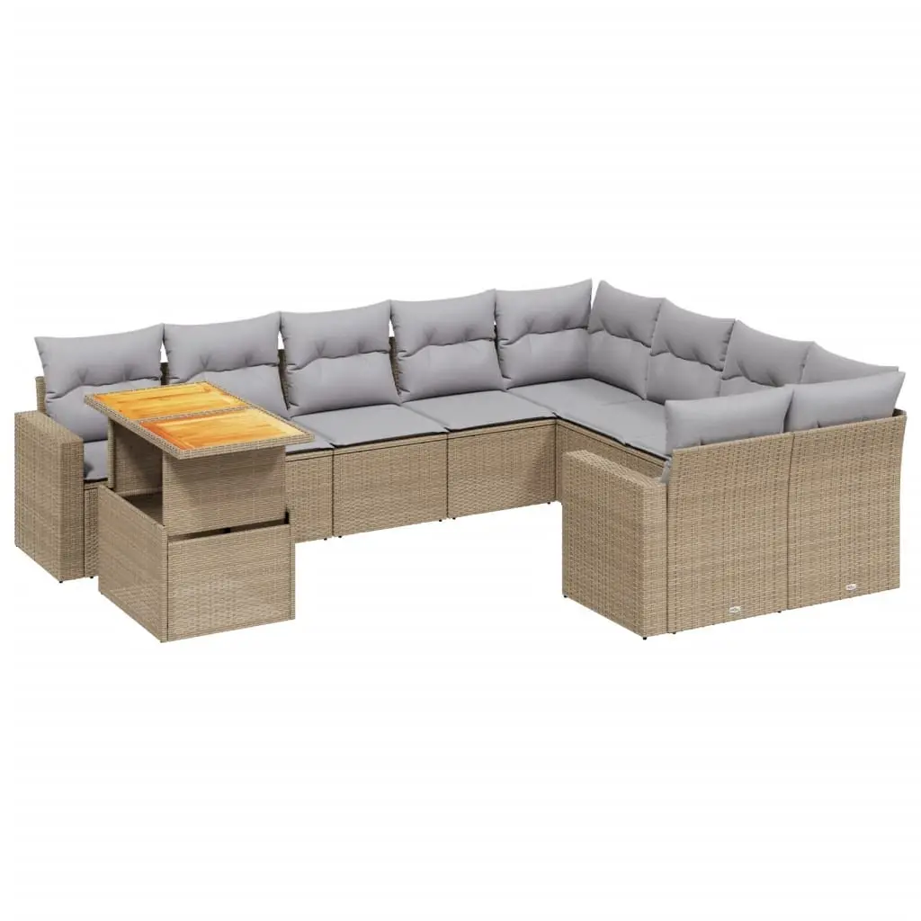 Modular 10 Piece Outdoor Garden Sofa Set