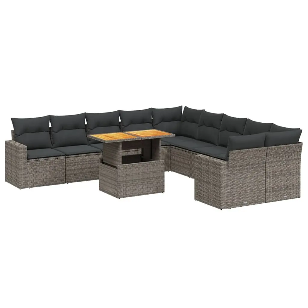 11-Piece Grey Modular Garden Sofa Set