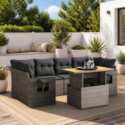 Quality 7 Piece Modular Grey Outdoor Sofa Set